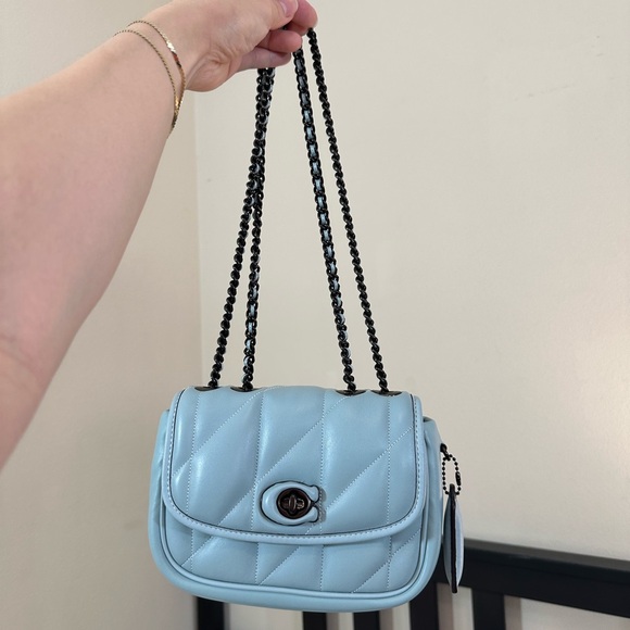 Coach Quilted Pillow Madison 18 Bag - Aqua (baby blue) with Quilting NWOT - Picture 2 of 12